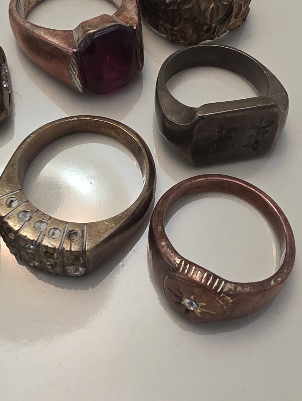 Antique/Vintage Bronze Brass Or Copper Ring Bundle Repair Repurpose Wear - Picture 15 of 16